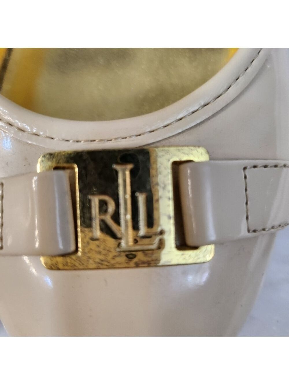 Ralph Lauren  Cream Patent Leather Shoes - Picture 2 of 10